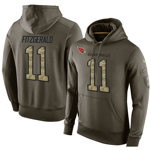 NFL Nike Arizona Cardinals #11 Larry Fitzgerald Green Salute To Service Men's Pullover Hoodie